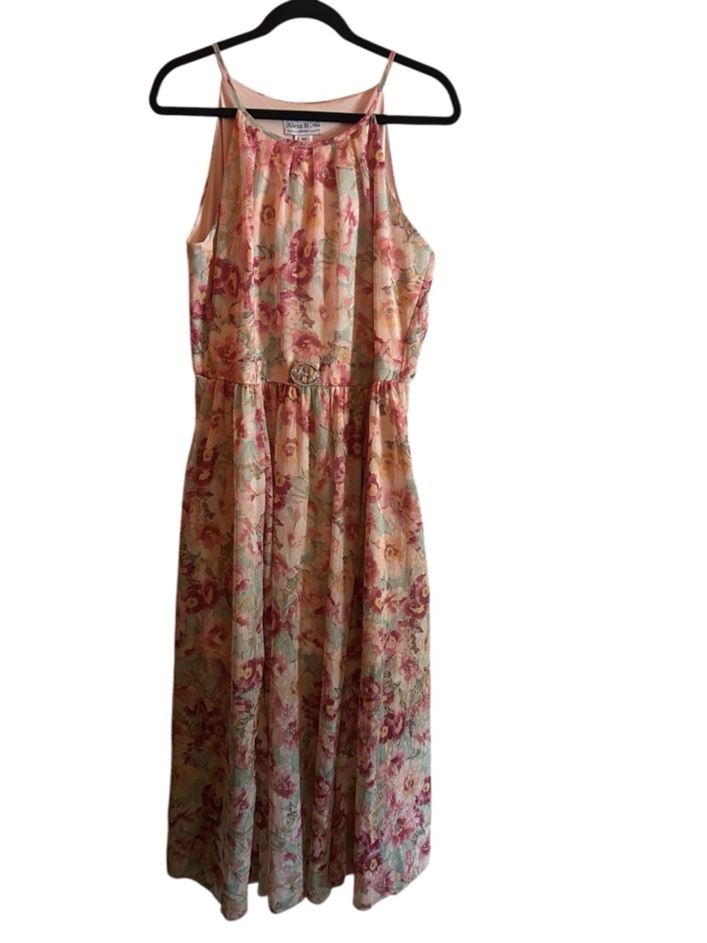 Xhilaration Floral Strapless Maxi Dress in Peach-Pink